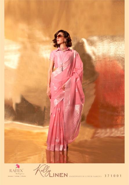 Rajtex Kelly Linen Handwoven Fancy Sarees online india surat