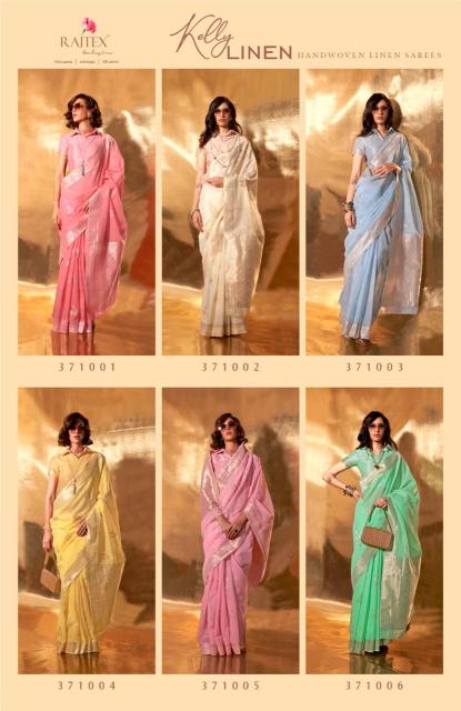 Rajtex Kelly Linen Handwoven Fancy Sarees online india surat