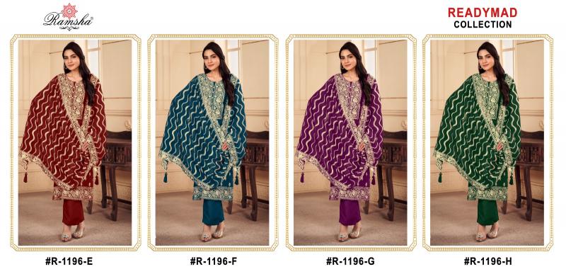 Ramsha R 1196 E To H Ready Made Pakistani Suits Wholesale Catalog