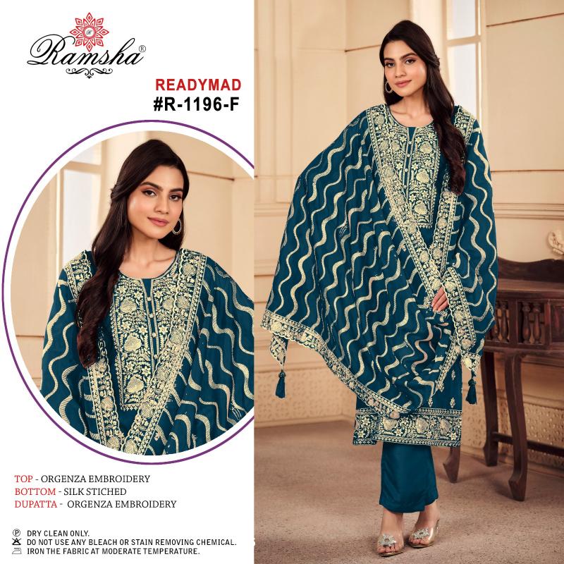 Ramsha R 1196 E To H Ready Made Pakistani Suits Wholesale Catalog