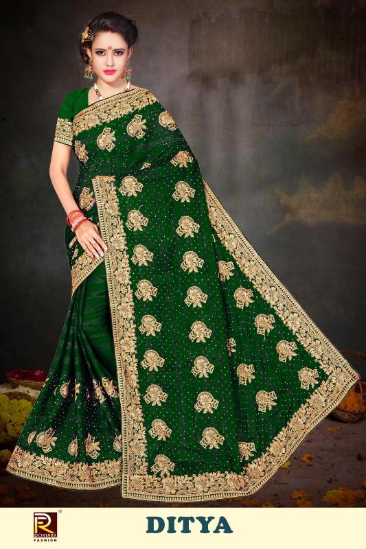 Ronisha Ditya Embroidery Saree Wholesale Catalog