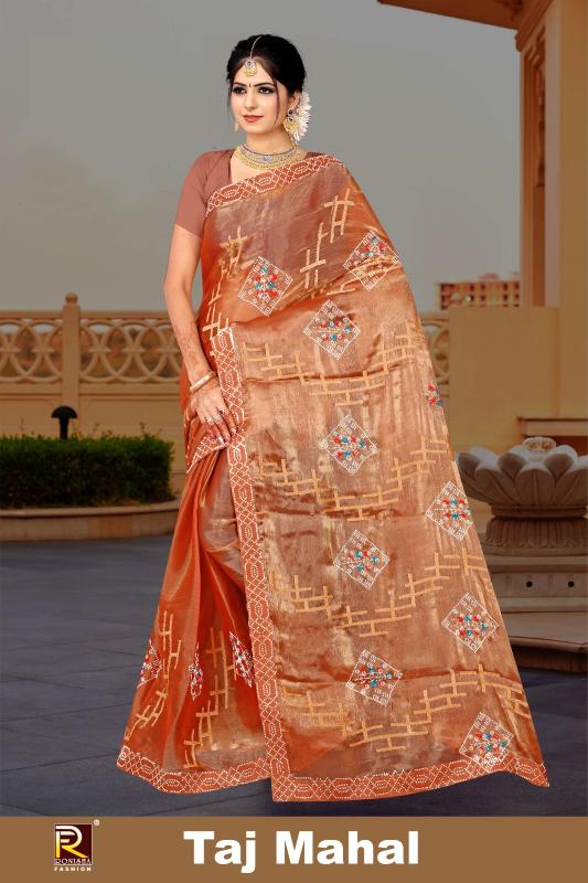 Ronisha Taj mahal Embroidered saree wholesalers in surat