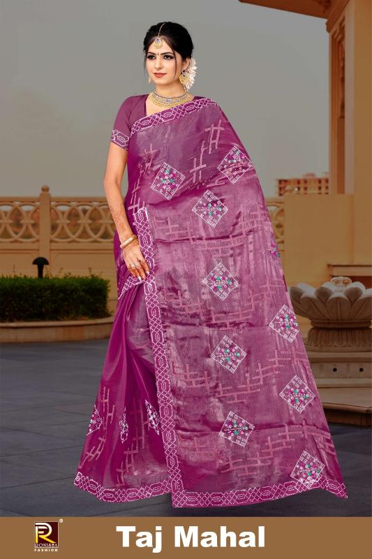 Ronisha Taj mahal Embroidered saree wholesalers in surat