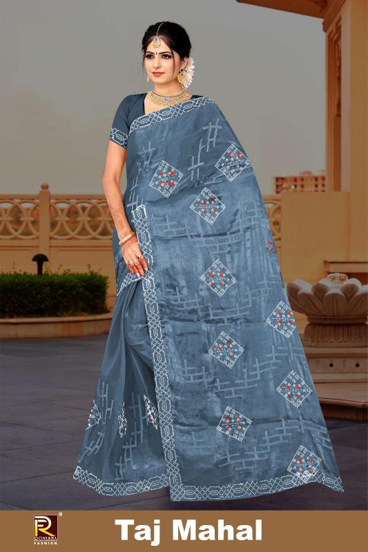 Ronisha Taj mahal Embroidered saree wholesalers in surat