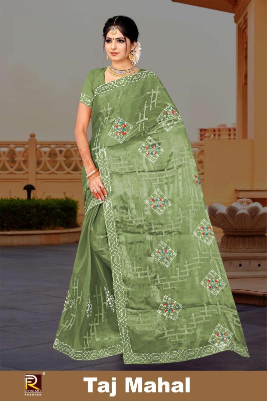 Ronisha Taj mahal Embroidered saree wholesalers in surat