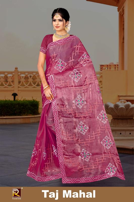 Ronisha Taj mahal Embroidered saree wholesalers in surat