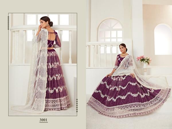 Sabella Amrita Vol 1 3001 Wine Net Multi And Sequence Work Butterfly Net lehenga wholesale in delhi