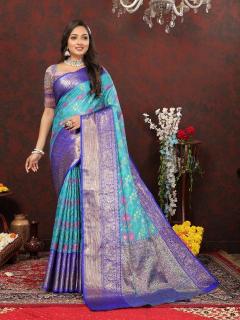 Sabella Blue 284 organic cotton sarees india