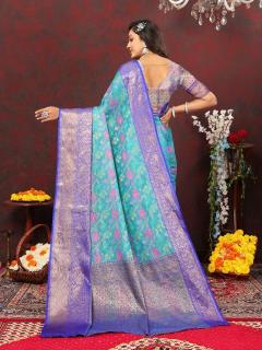 Sabella Blue 284 organic cotton sarees india