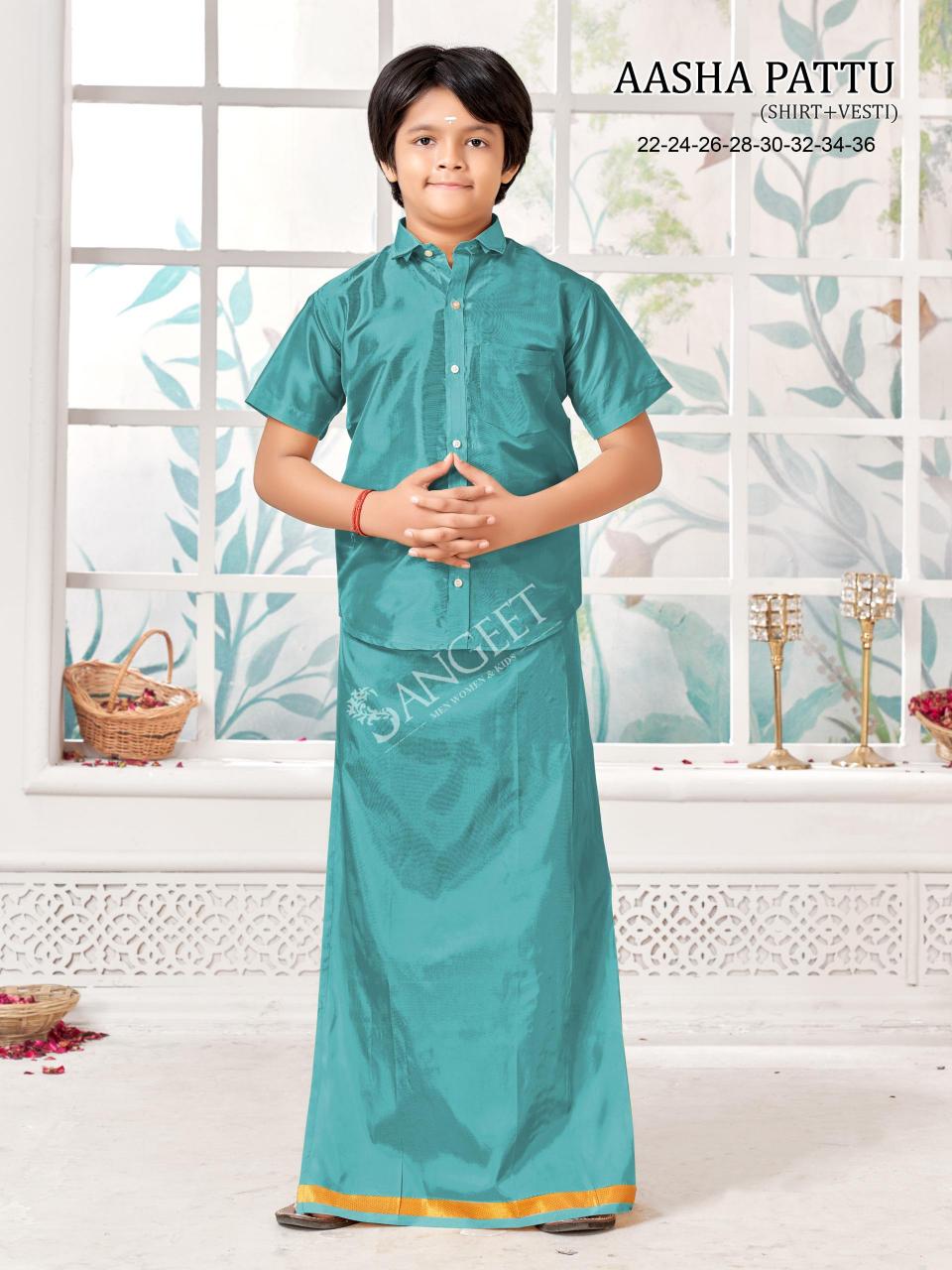 Sangeet AASHA PATTU Kids Wear Wholesale Catalog