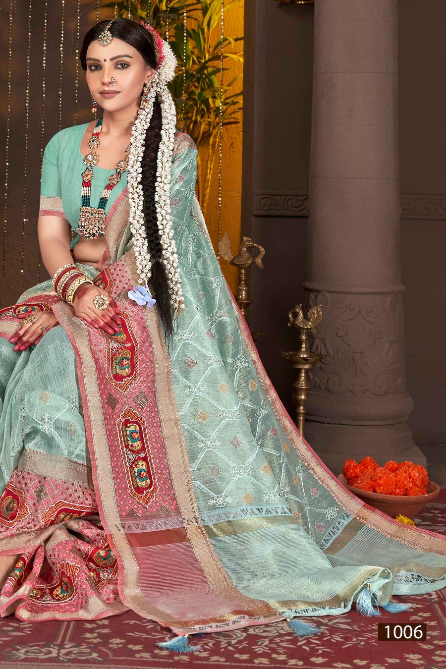 Saroj  Amaira silk vol.3 organza silk saree in surat with price wholesale