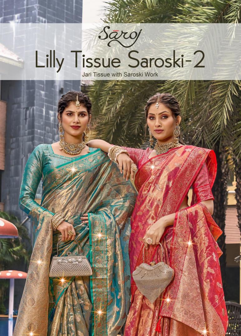 Saroj Lilly tissue vol.2 organza silk saree in surat with price wholesale