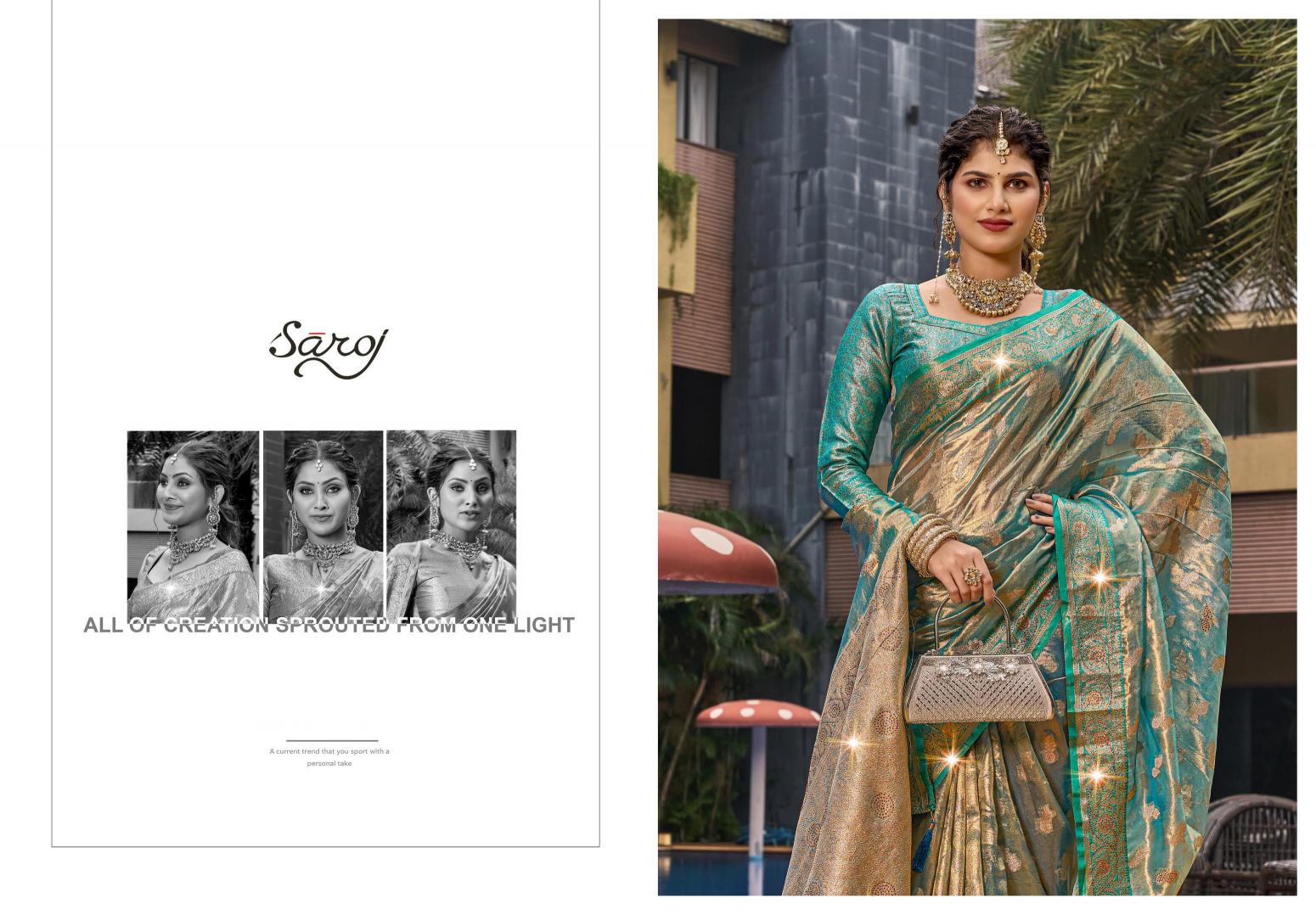 Saroj Lilly tissue vol.2 organza silk saree in surat with price wholesale