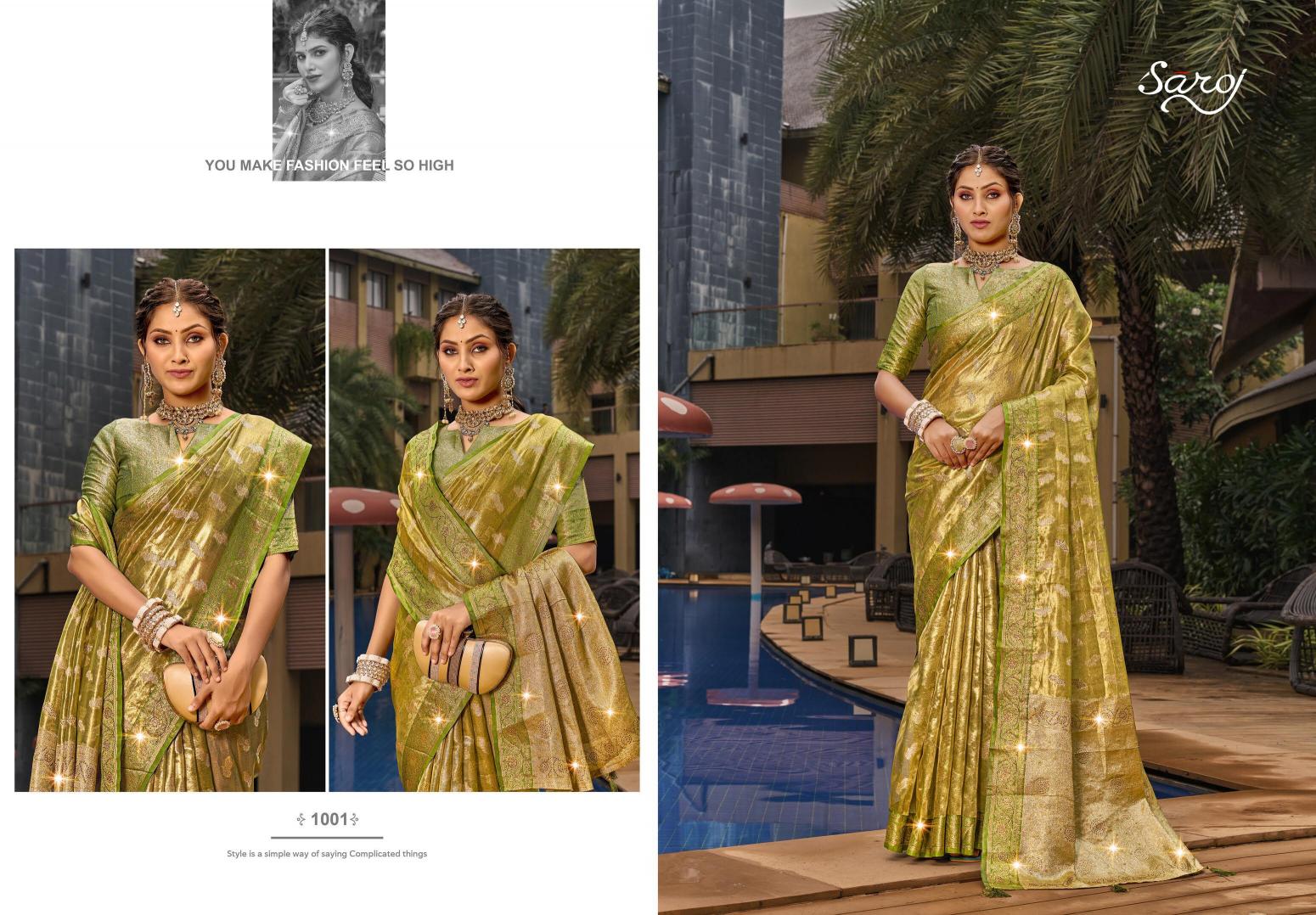 Saroj Lilly tissue vol.2 organza silk saree in surat with price wholesale