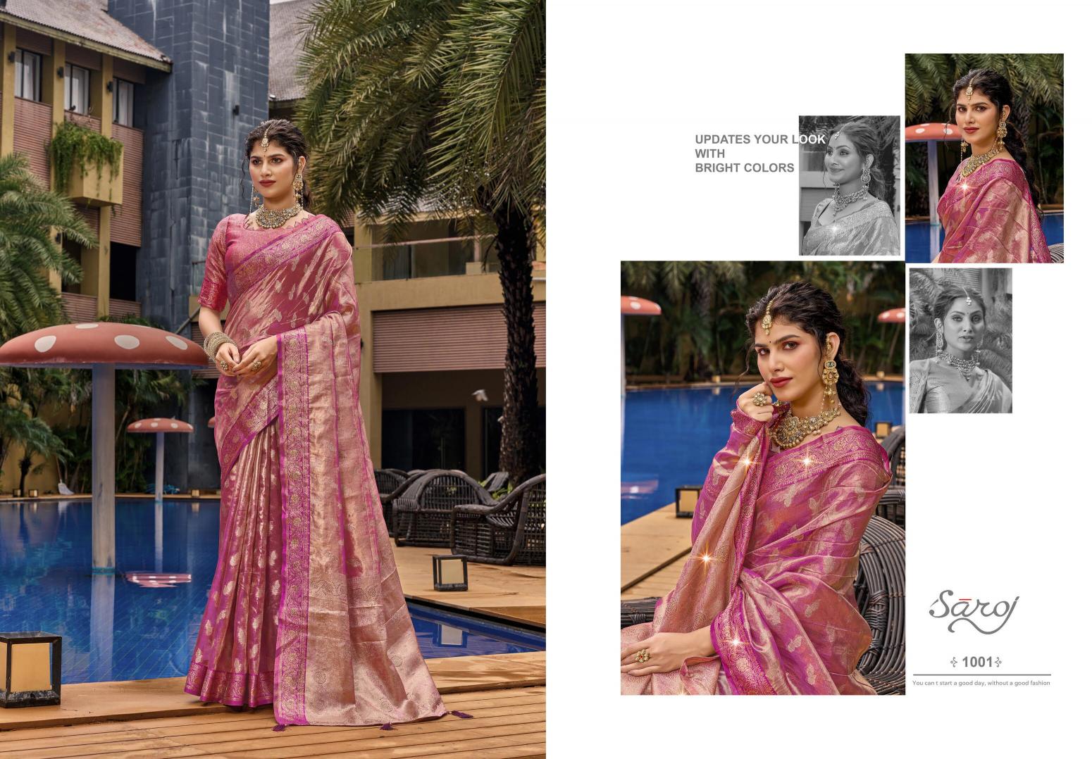 Saroj Lilly tissue vol.2 organza silk saree in surat with price wholesale