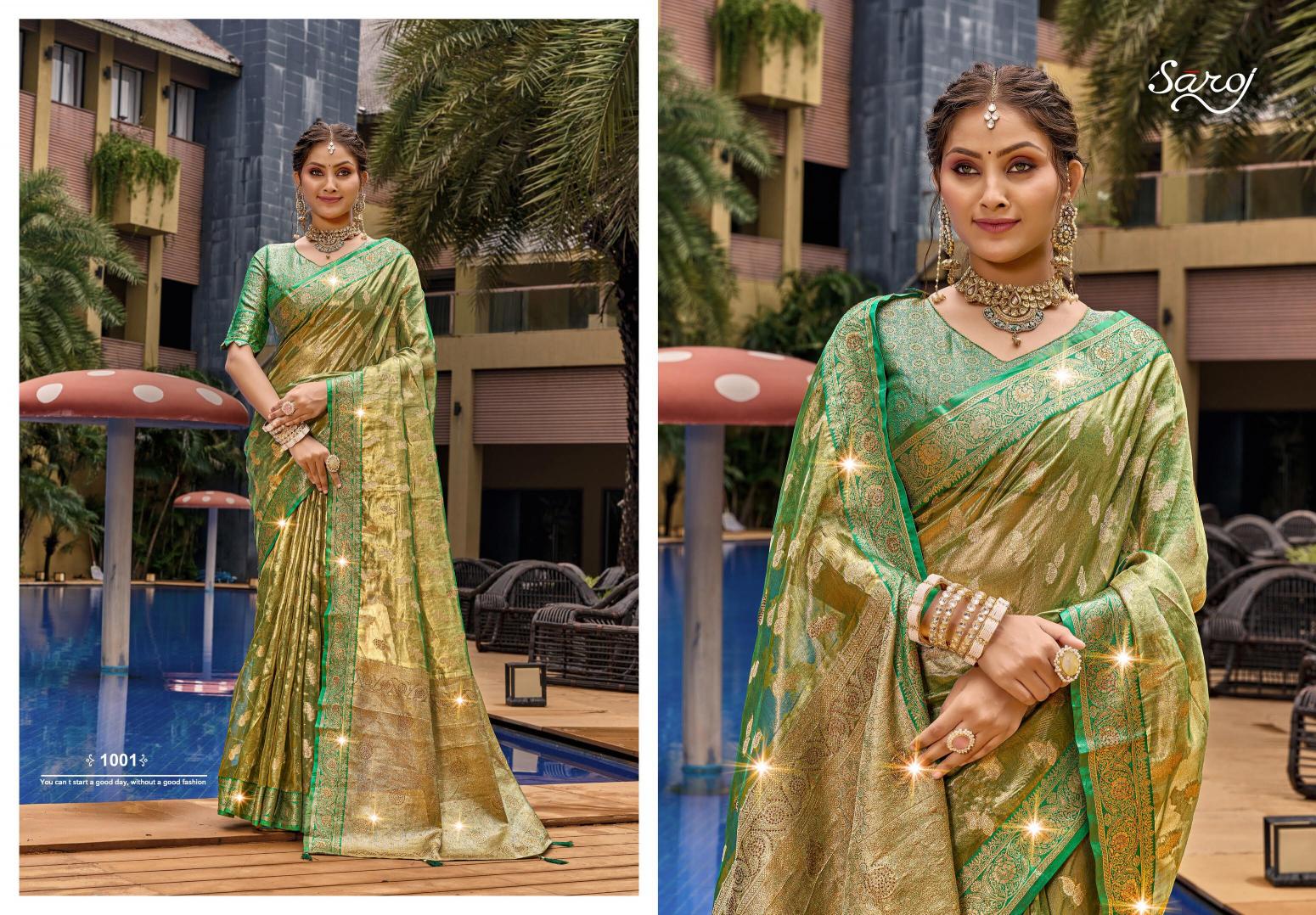 Saroj Lilly tissue vol.2 organza silk saree in surat with price wholesale