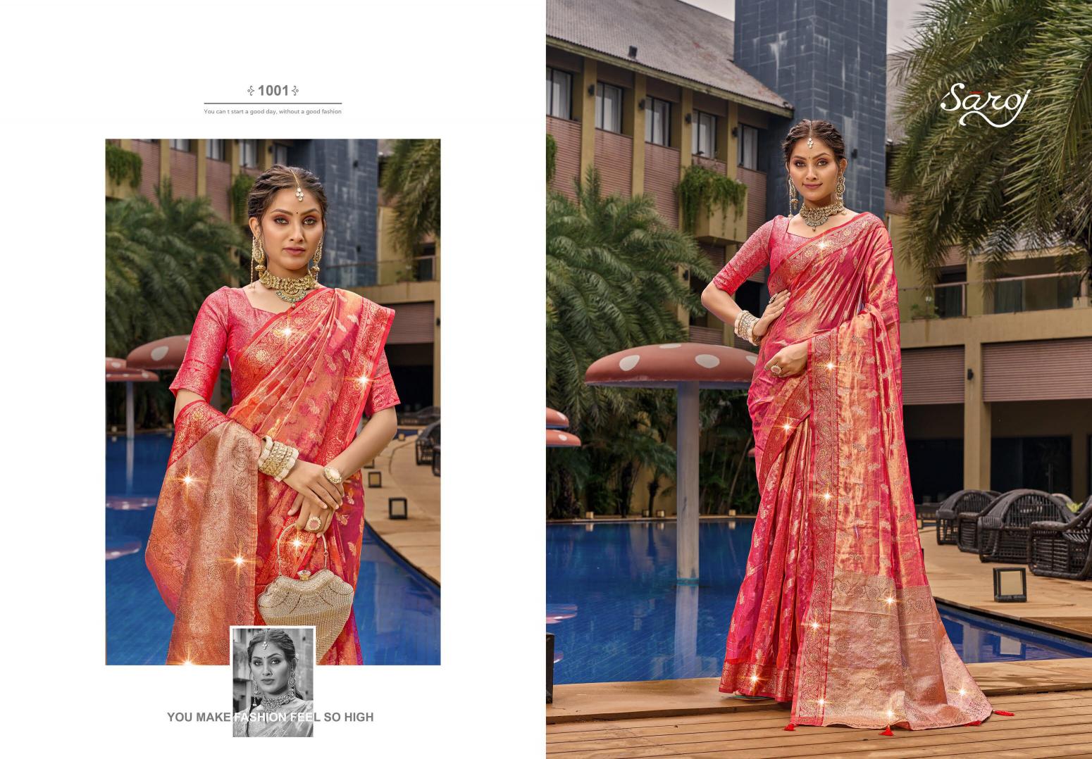 Saroj Lilly tissue vol.2 organza silk saree in surat with price wholesale