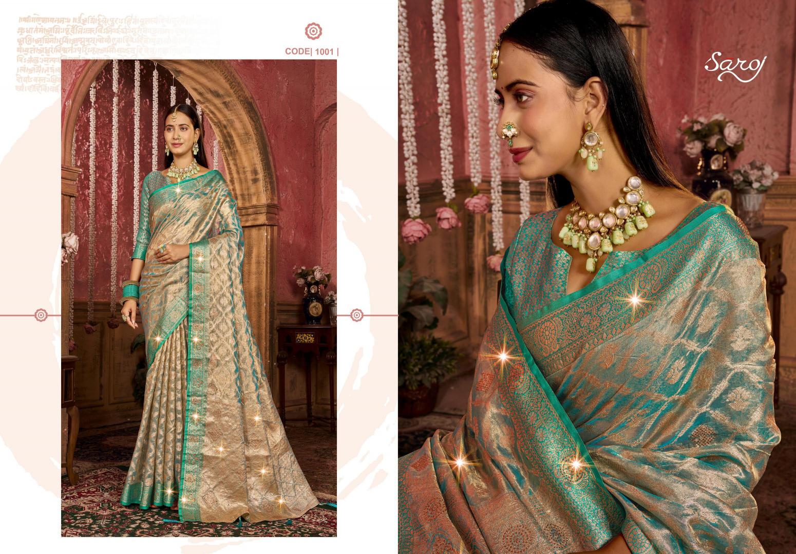 Saroj Lilly tissue vol.3 organza silk saree in surat with price wholesale