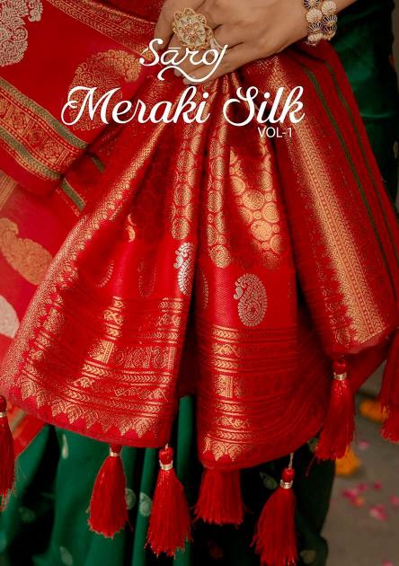 Saroj Meraki silk vol.1 50*600 silk saree in surat with price wholesale 