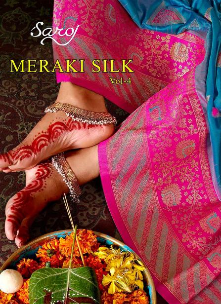 Saroj Meraki silk vol.4 50*600 silk saree in surat with price wholesale 