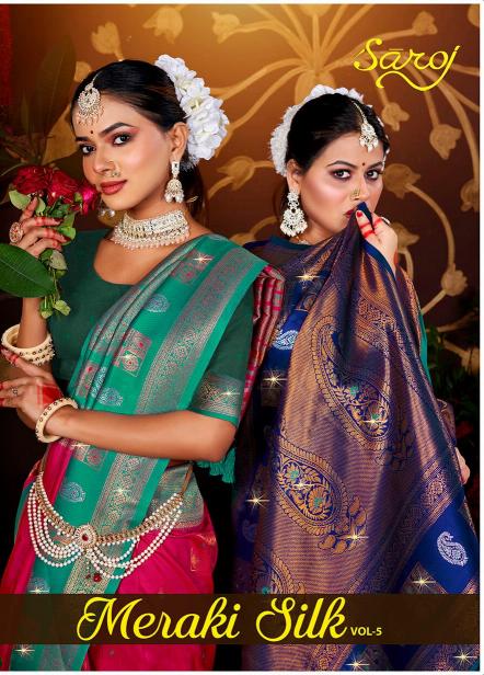 Saroj Meraki silk vol.5 50*600 silk saree in surat with price wholesale 