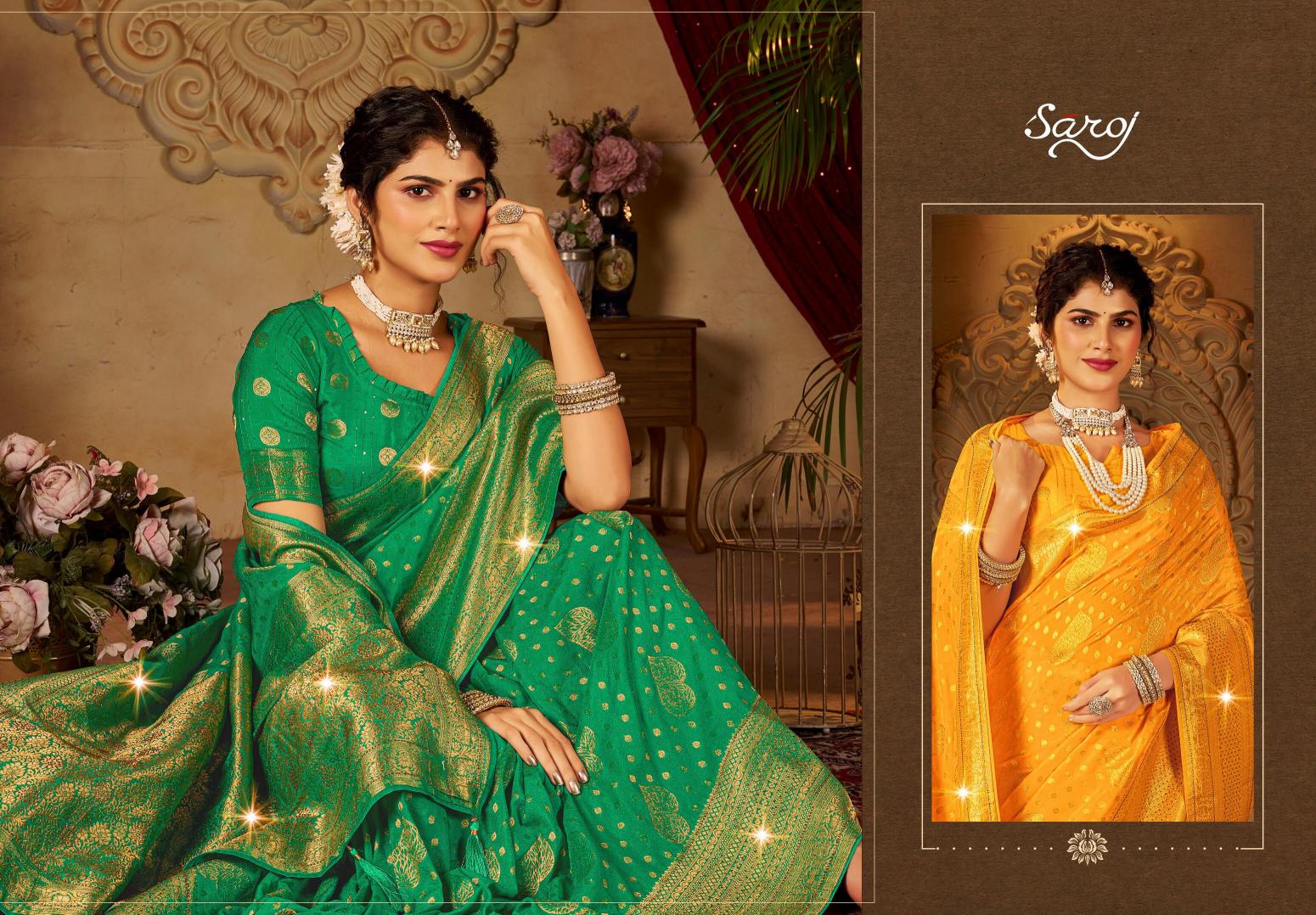 Saroj Peacock vol. 1 Creape silk saree in surat with price wholesale