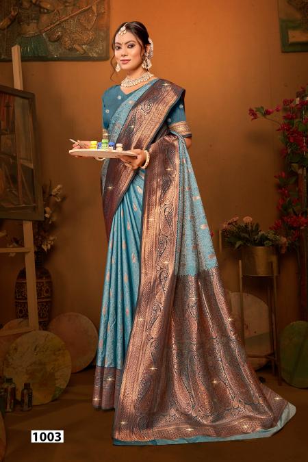 Saroj Pravya Silk Swarovski vol.1 50*600 silk saree in surat with price wholesale 