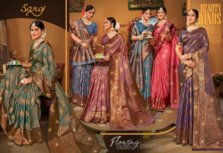 Saroj Pravya Silk Swarovski vol.2 50*600 silk saree in surat with price wholesale 