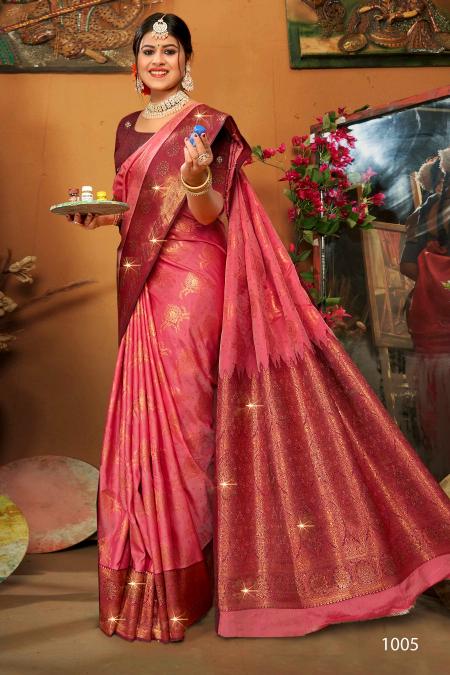 Saroj Pravya Silk Swarovski vol.2 50*600 silk saree in surat with price wholesale 