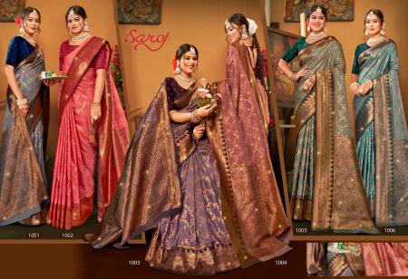 Saroj Pravya Silk Swarovski vol.3 50*600 silk saree in surat with price wholesale 