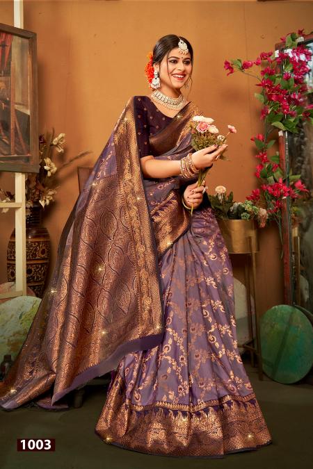 Saroj Pravya Silk Swarovski vol.3 50*600 silk saree in surat with price wholesale 