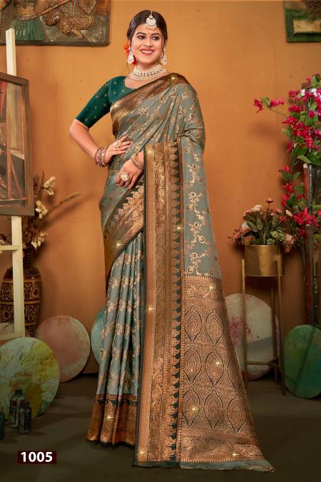 Saroj Pravya Silk Swarovski vol.3 50*600 silk saree in surat with price wholesale 