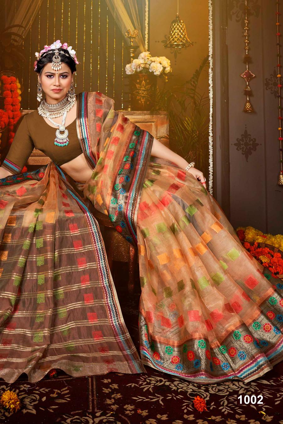 Saroj Pretty woman tissue vol.2 organza silk saree in surat with price wholesale 