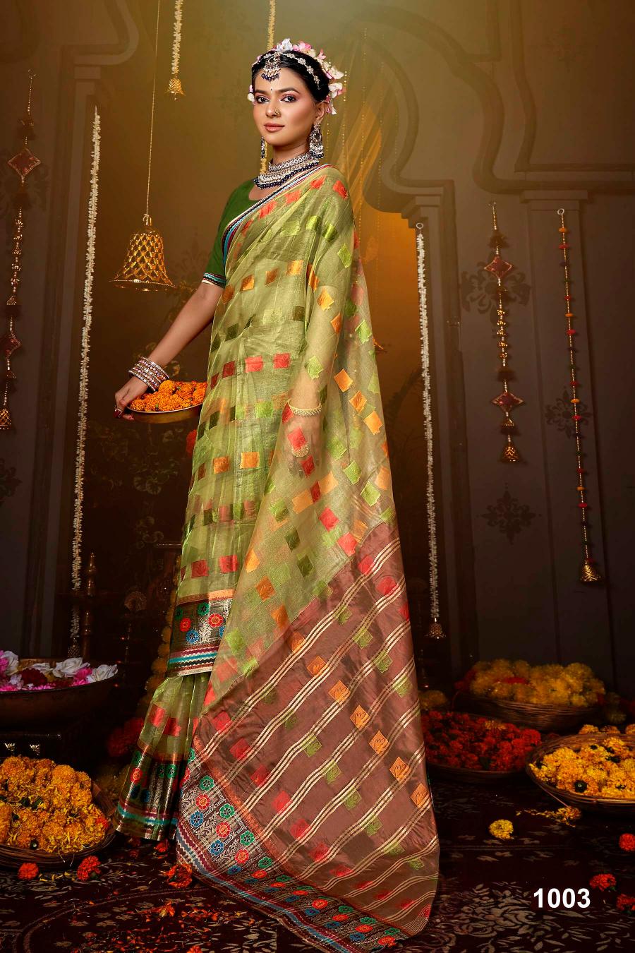 Saroj Pretty woman tissue vol.2 organza silk saree in surat with price wholesale 