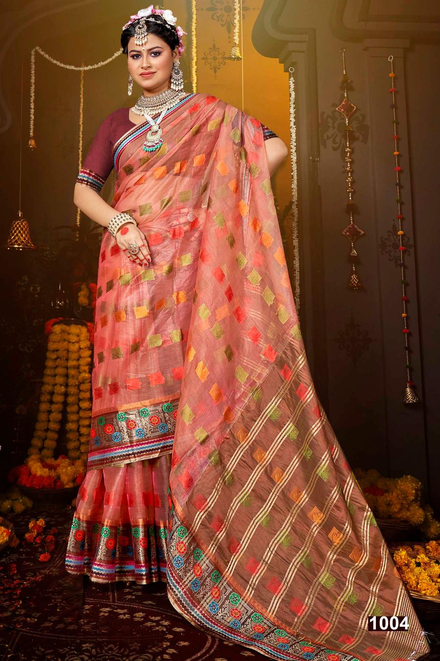 Saroj Pretty woman tissue vol.2 organza silk saree in surat with price wholesale 