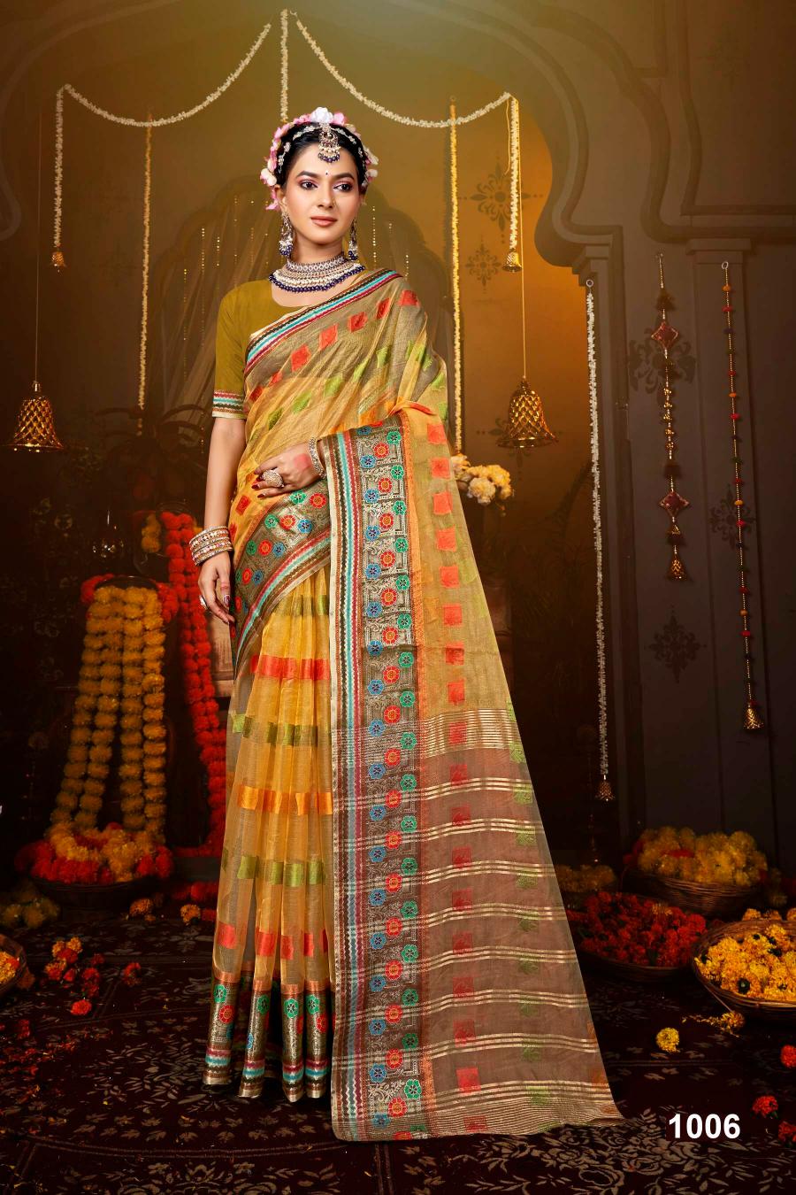 Saroj Pretty woman tissue vol.2 organza silk saree in surat with price wholesale 