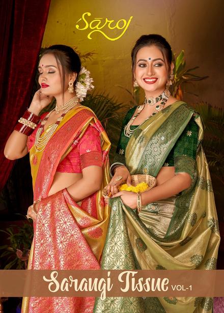 Saroj Sarangi tissue Vol.1 Soft orgnaza silk saree in surat with price wholesale 