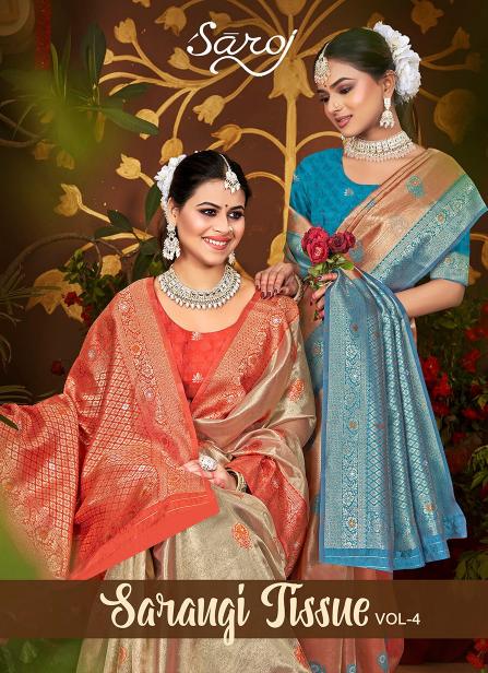 Saroj Sarangi tissue Vol.4 Soft orgnaza silk saree in surat with price wholesale 