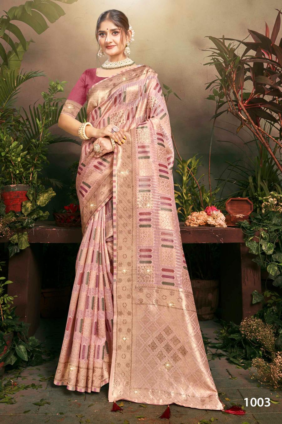 Saroj Tilak organza swarovski vol.3 Tissue orgnaza silk saree in surat with price wholesale 