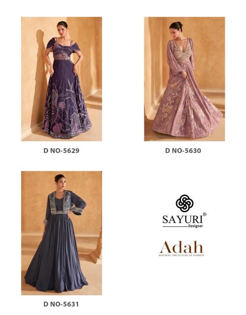 Sayuri Adah Chinon Silk Designer Indo Western Dress Wholesale Catalog