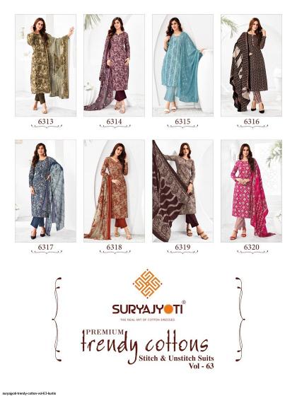 Suryajyoti Trendy Vol-63 – Kurti Pant With Dupatta - Wholesale Catalog