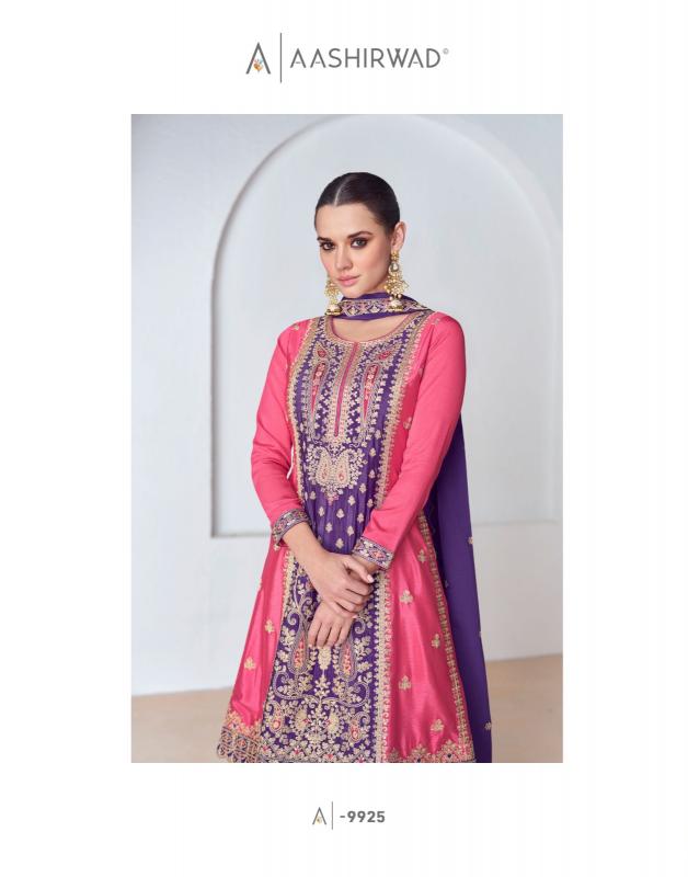 Aashirwad Shanaya Premium Chinnon Silk Salwar Kameez Wholesale catalog