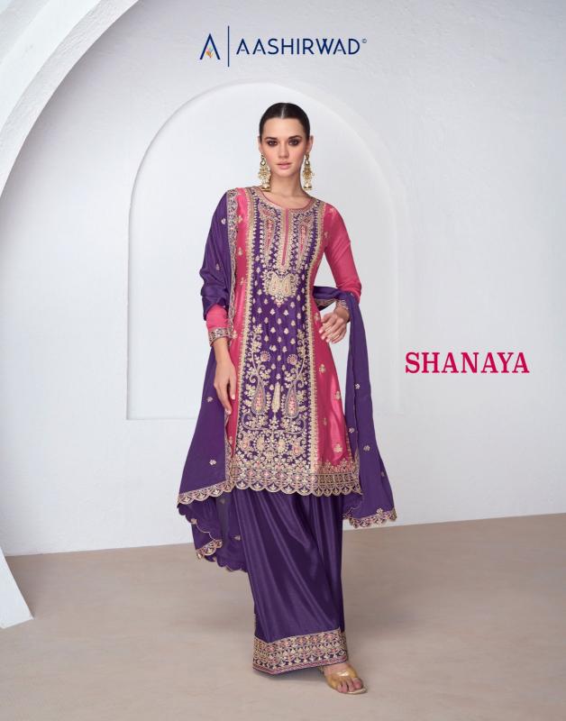 Aashirwad Shanaya Premium Chinnon Silk Salwar Kameez Wholesale catalog