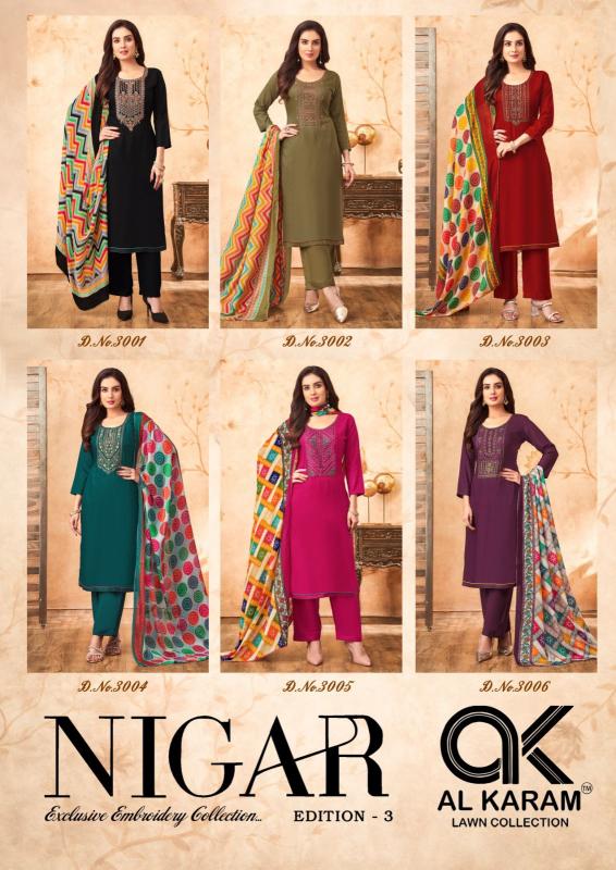 Alkaram Nigar Vol-03 – Karachi Dress Material - Wholesale Catalog