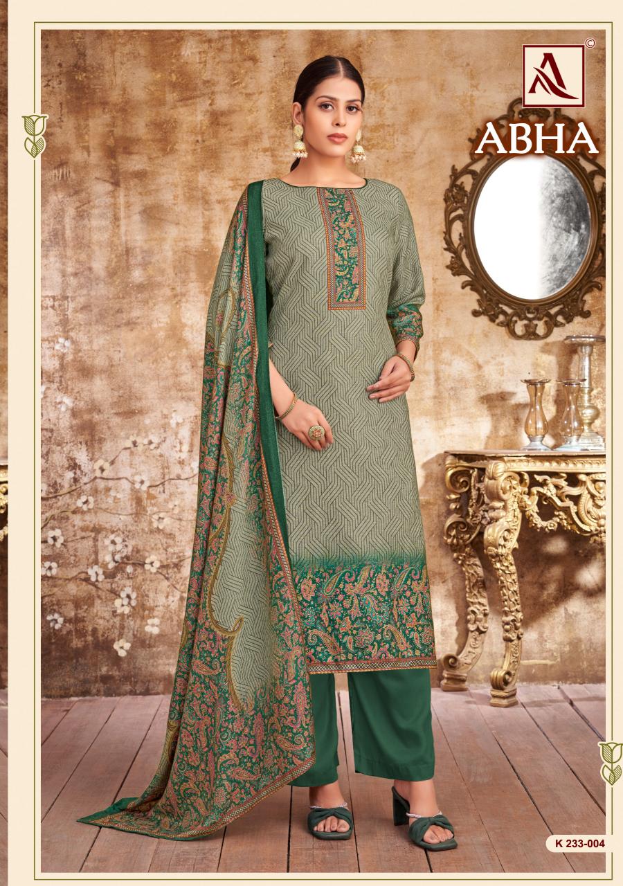 Alok Abha Premium Viscose Winter Digital Print Dress Material Wholesale Catalog