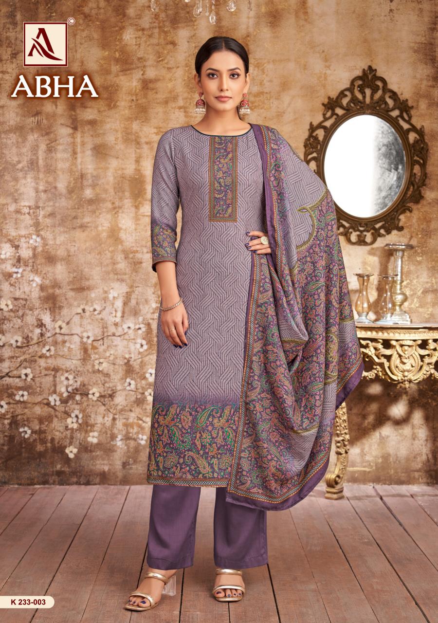 Alok Abha Premium Viscose Winter Digital Print Dress Material Wholesale Catalog