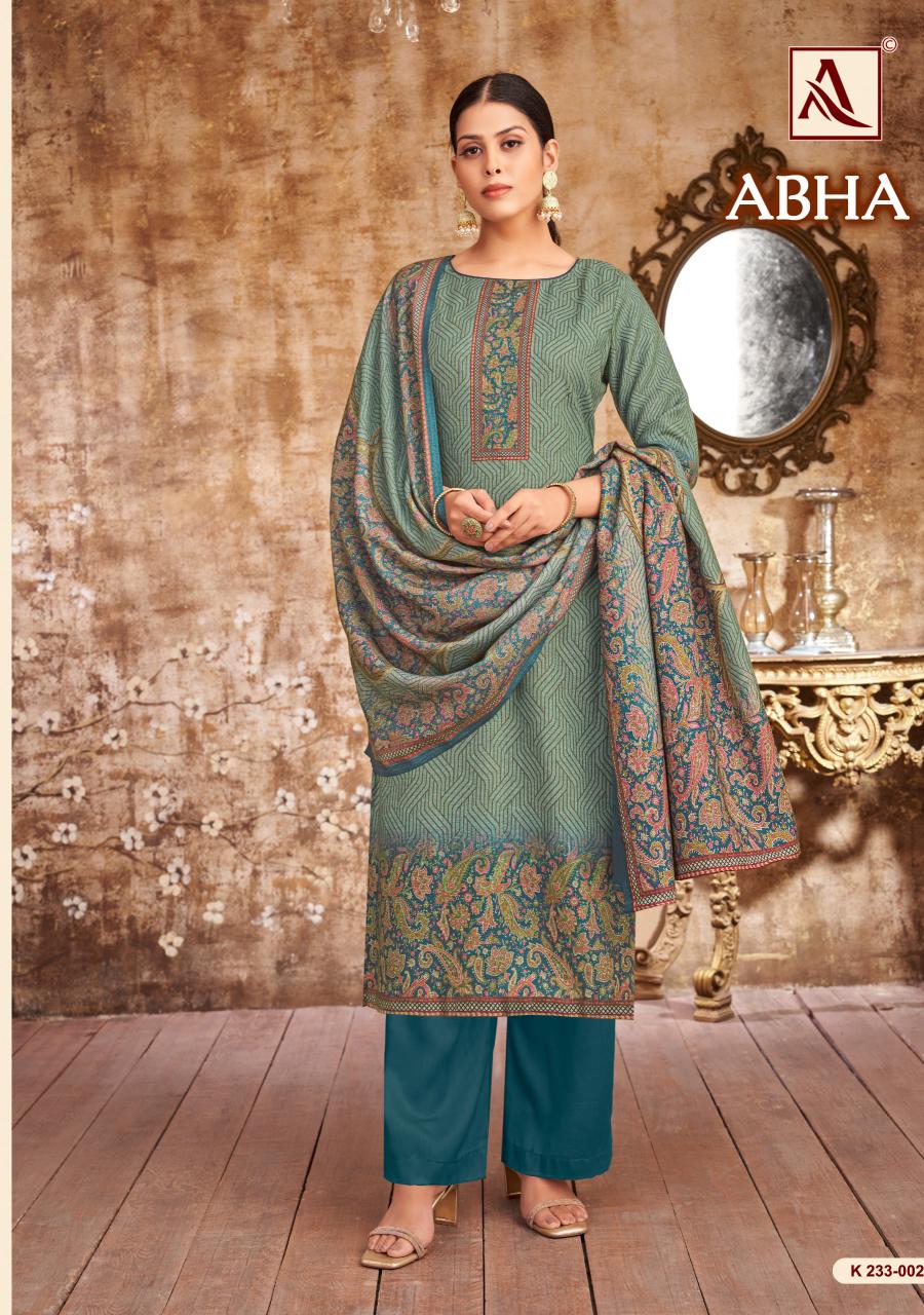 Alok Abha Premium Viscose Winter Digital Print Dress Material Wholesale Catalog