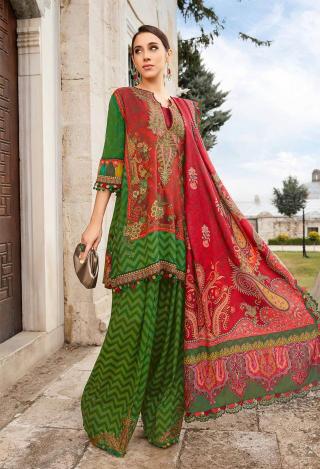 Alzohaib Az 1097 Chiffon Dupatta Pakistani Suit Wholesale Catalog