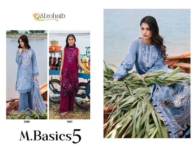 Alzohaib M Basics 5 Chiffon Dupatta Pakistani Suits Wholesale Catalog