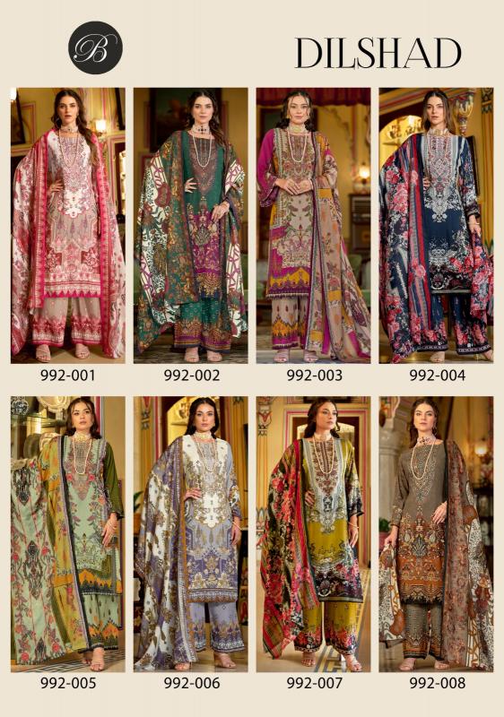 Belliza Dilshad wholesale embroidery pakistani dress materials sanwari